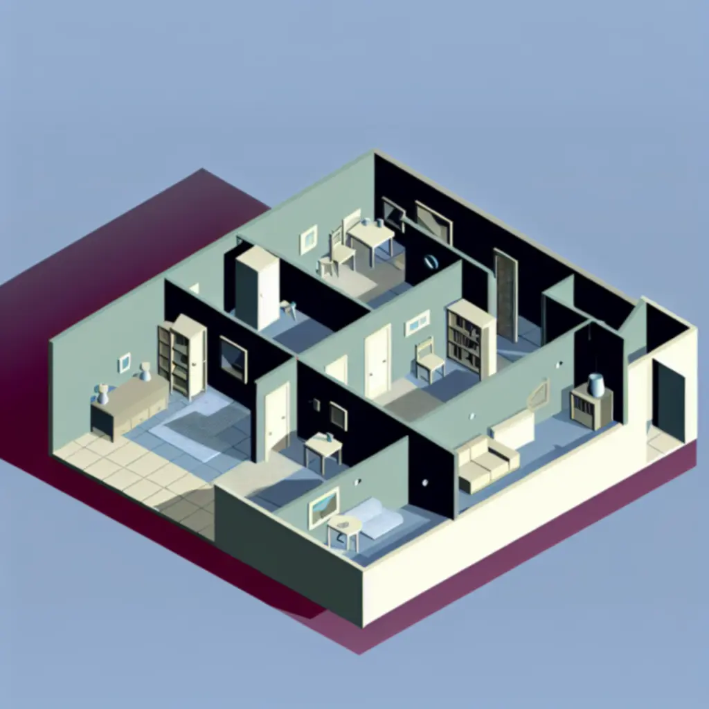 Fragmenty domu przedstawione w formie dioramy, ujawniające warstwowe znaczenia i ukryte wskazówki.