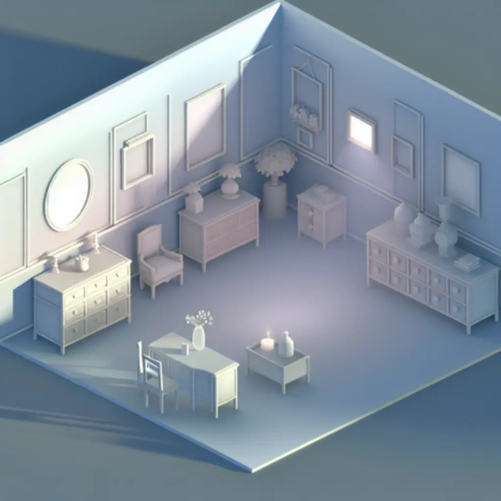 Minimalistyczna scena z chłodną paletą barw wzmacniającą nastrój