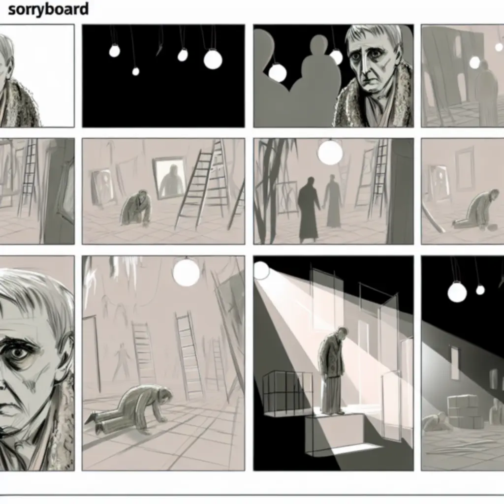 Storyboard fabularny z kluczowych scen The Almost Gone