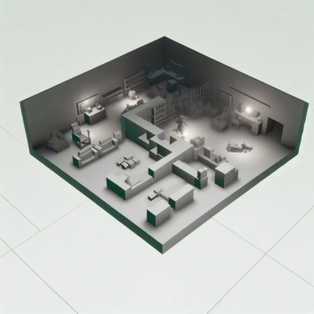 Zbliżenie na mechanizm zagadki dioramowej w The Almost Gone z widocznymi przesuwanymi elementami.